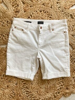 Talbots White Cuffed Denim Shorts